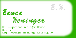 bence weninger business card